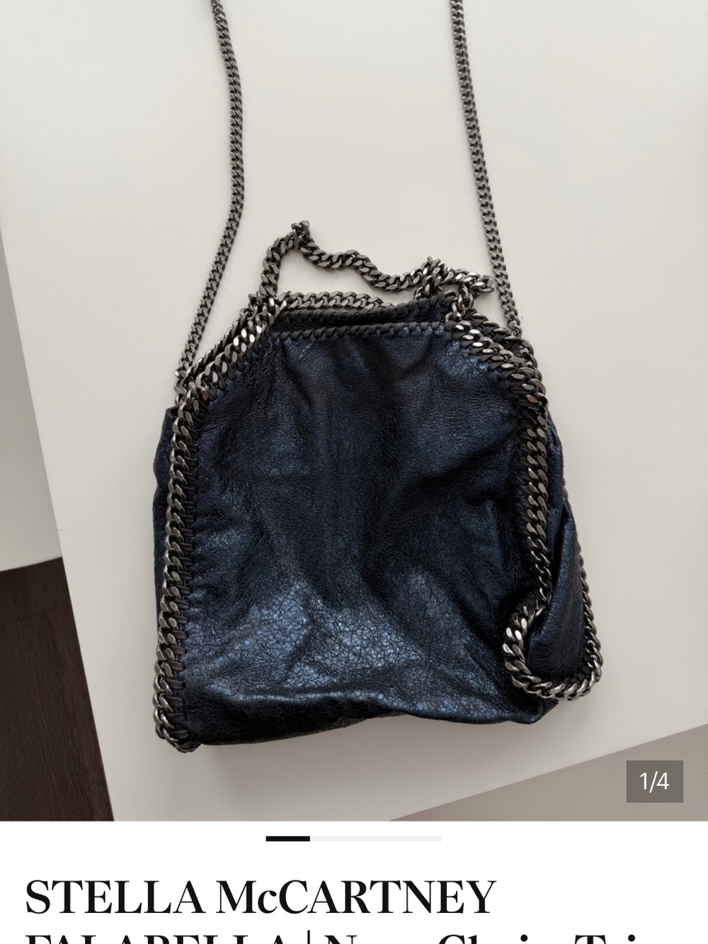 Stella McCartney Navy Falabella Mini Chain Crossbody